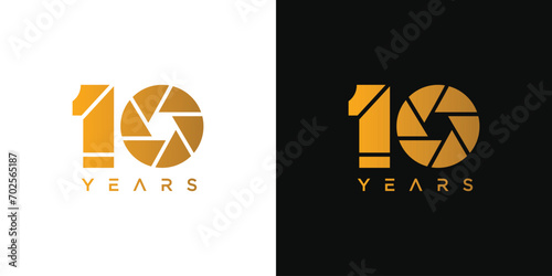 Unique and modern logo design for celebrating 10 years of photography