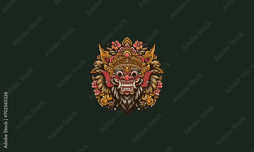 head barong vector illustration flat design head barong vector illustration flat design
