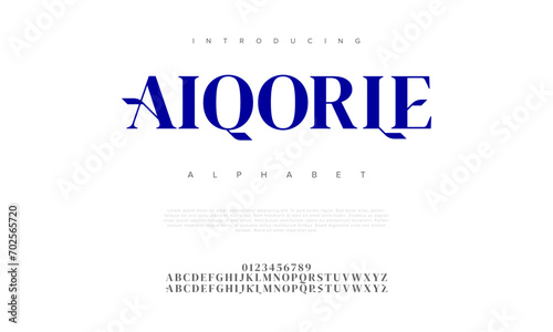 Aiqorle creative modern urban alphabet font. Digital abstract moslem, futuristic, fashion, sport, minimal technology typography. Simple numeric vector illustration