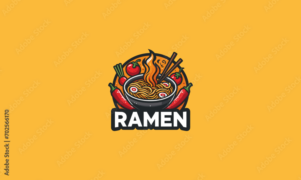 Fototapeta premium ramen spicy vector illustration flat design logo
