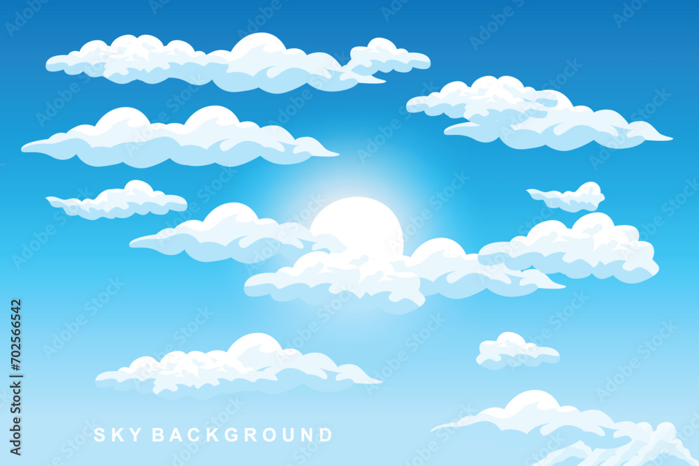 Sky Cloud Background Design Illustration Template Vector Decor Banner And Poster Sky Cloud Background Design Illustration Template Vector Decor Banner And Poster