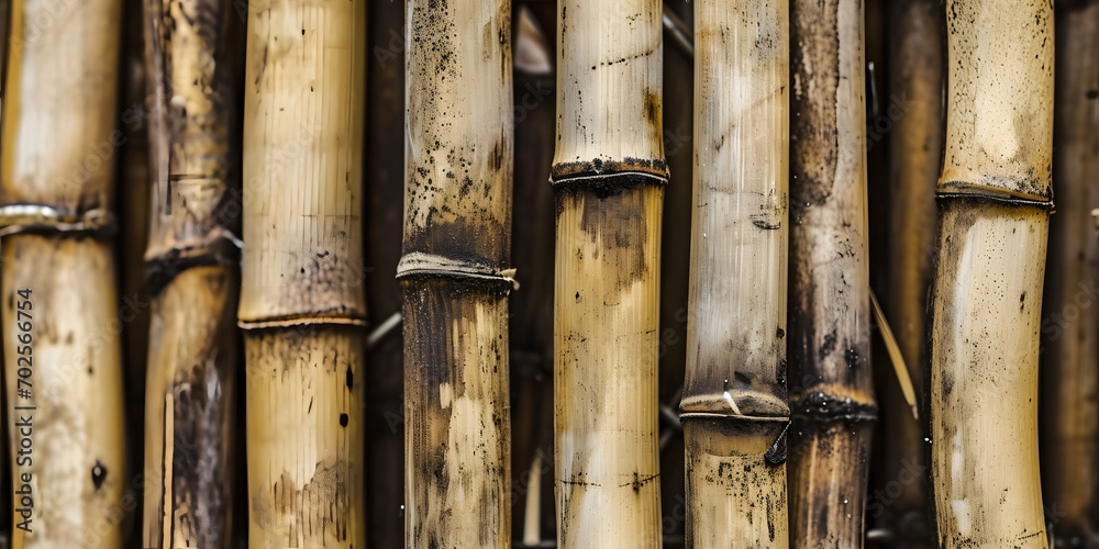 Fototapeta premium Close up on Bamboo forest texture web background - Generative ai