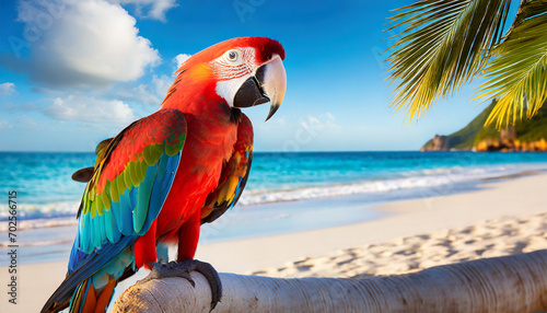 parrot on the beach