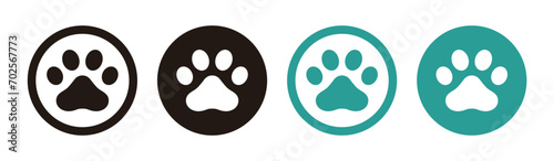Dog or cat paw vector icon