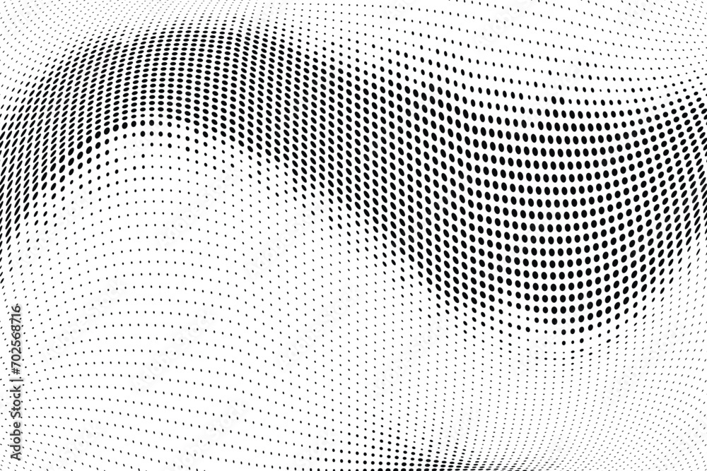 Wavy halftone dots pattern texture background