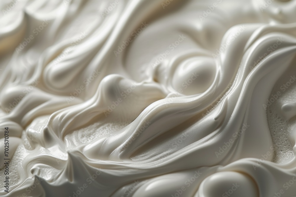 Close up of white creamy texture with smooth peaks and valleys Close up of white creamy texture with smooth peaks and valleys