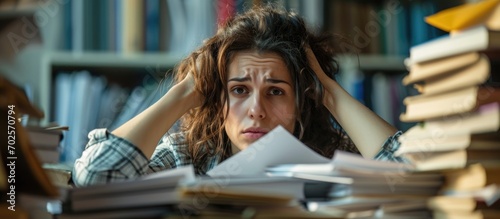 Overworked educator struggling with paperwork deadlines.