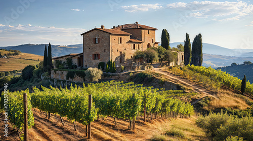idyllic Tuscany landscape w...