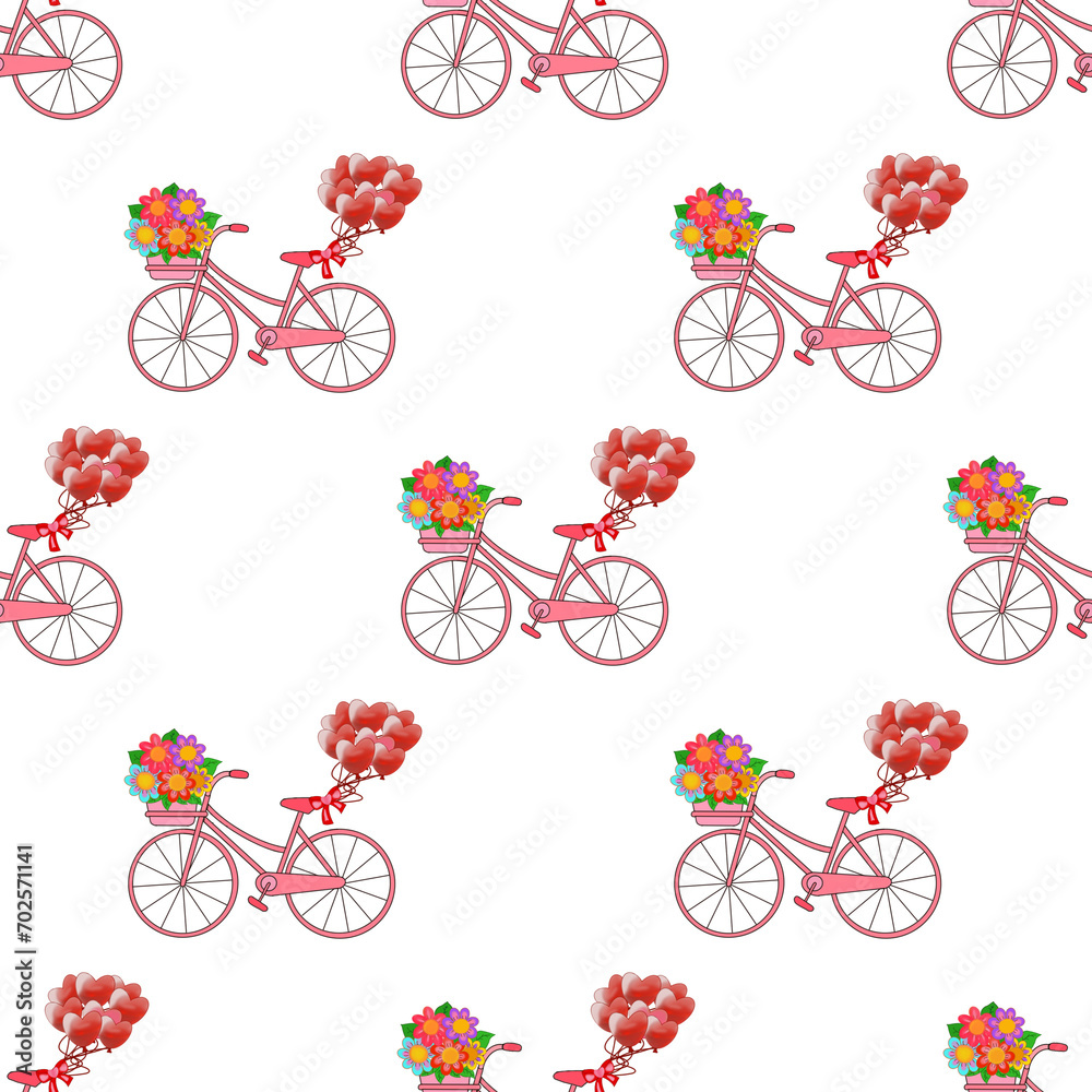 Pink bicycle in love 