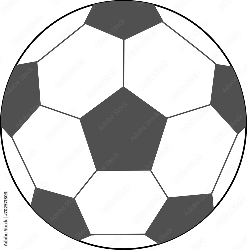 フラットでシンプルなサッカーボールのイラスト(白黒) フラットでシンプルなサッカーボールのイラスト(白黒)