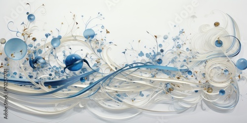 Abstract artistic 3D liquid swirl art. Blue and white liquid ripple movement. Texture splash background wave wallpaper.