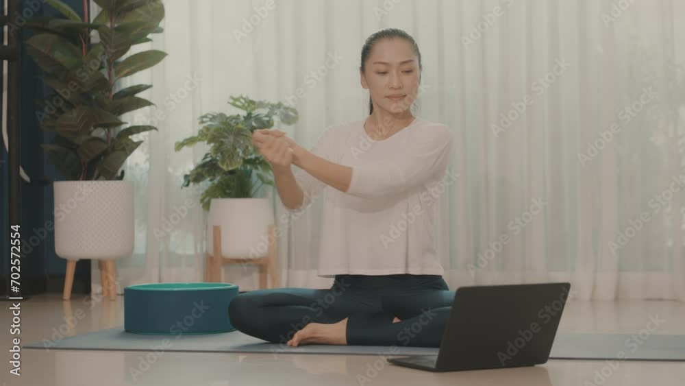 Yoga balance, take care your health . 4k video footage of a beautiful Yoga woman , Enjoy the life exercise ,Healthy, Lifestyle , Active Lifestyle concept.