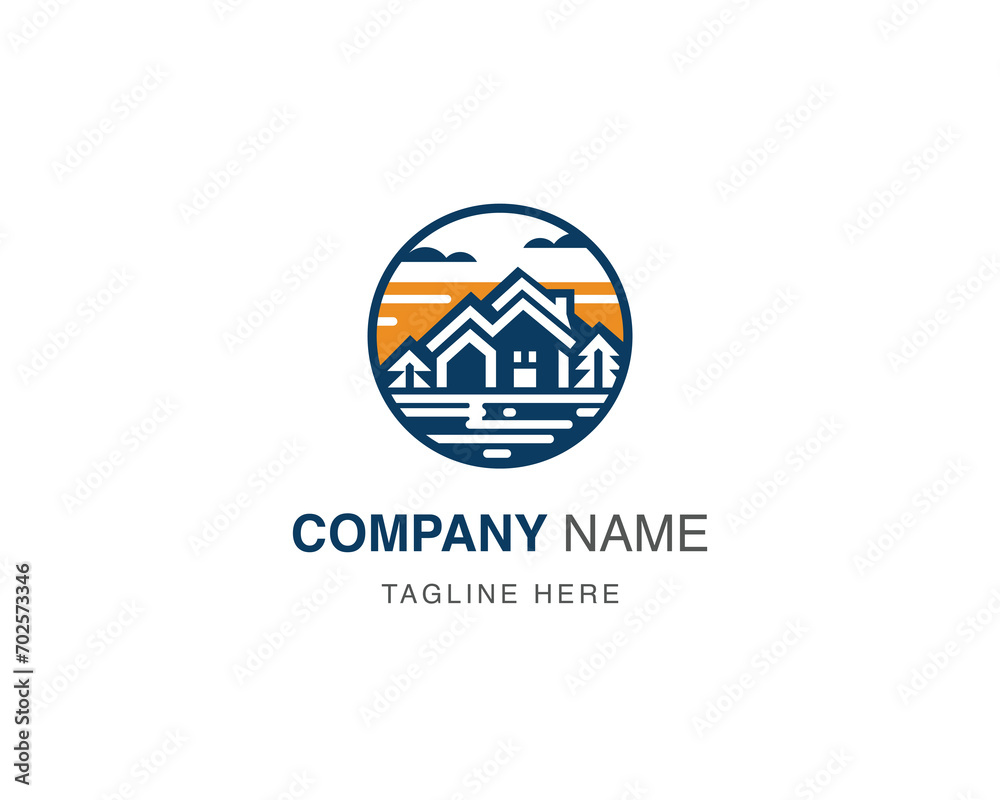 real estate home logo design template. modern home logo company real estate home logo design template. modern home logo company