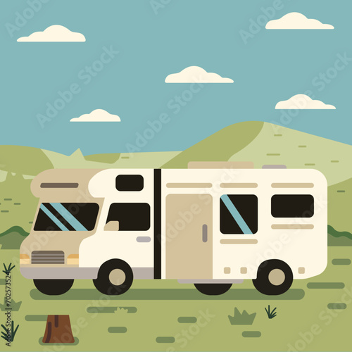 camper van on the road © Senoa studio
