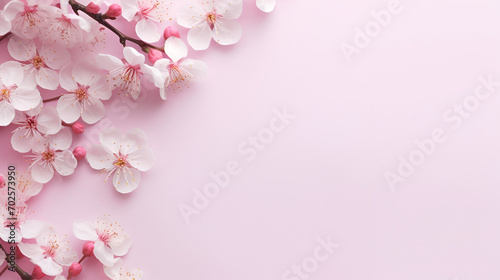beautiful spring flowers on paper background, generative ai © Chaman