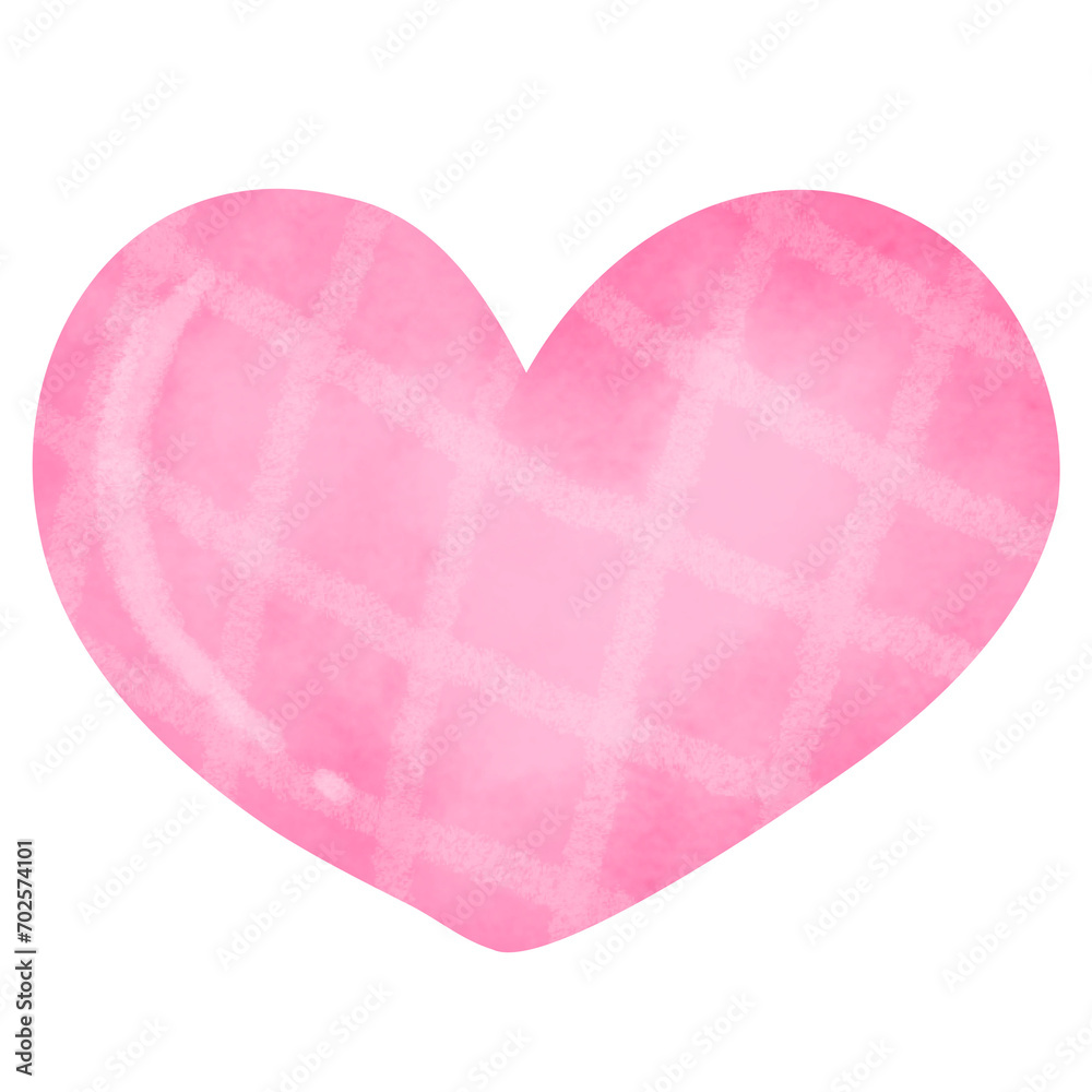Hand painted watercolor pink hearts  for Valentine's day card or romantic post cards.