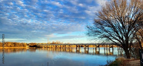 Bridge crossing the Arkansas River photo