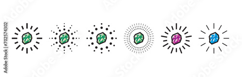 Mineral icon. Raw stone icon.