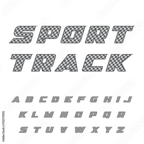Sport race alphabet checkered