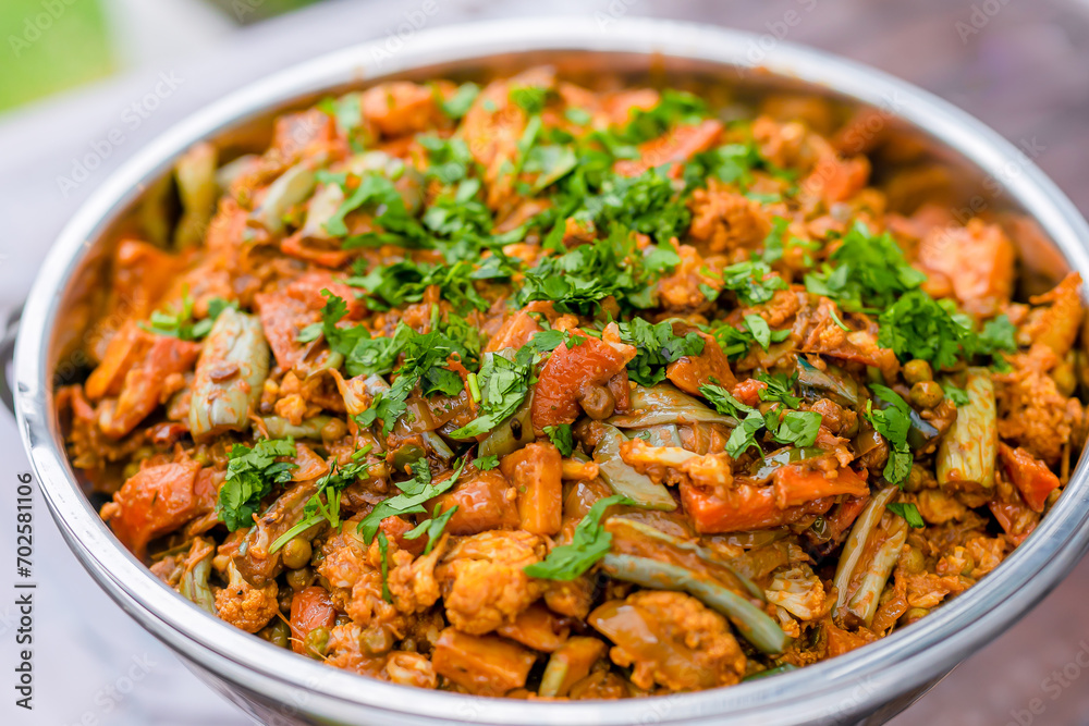 Authentic Indian food and snacks close up