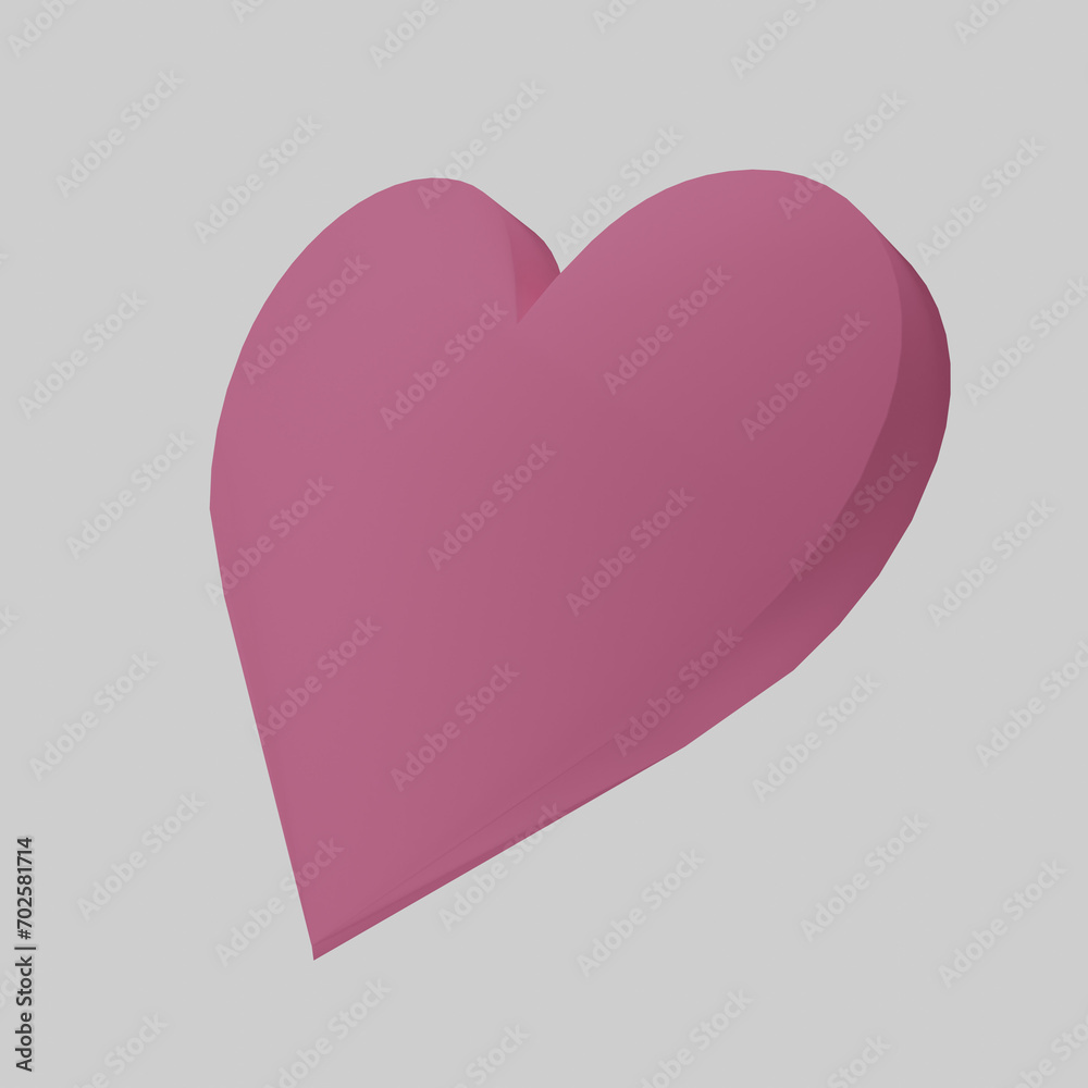 3d pink heart icon