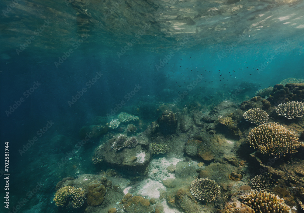 Fototapeta premium coral reef and diver