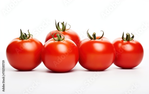 bunch of tomatoes isolated on white background