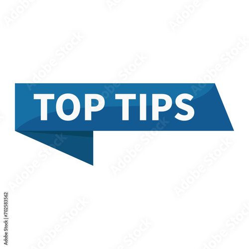 Top Tips In Blue Ribbon Rectangle Shape For Knowledge Sharing Announcement Social Media Information
