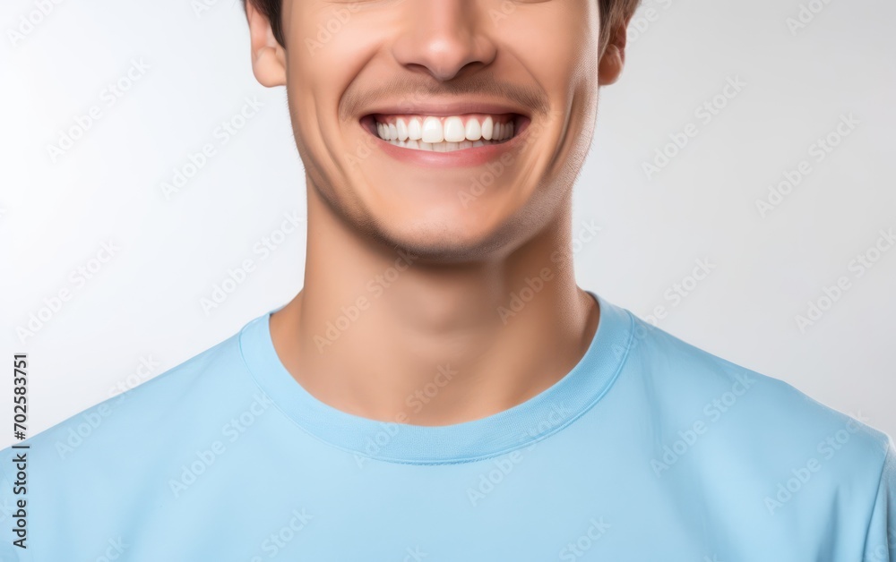cropped half face portrait of attractive male with healthy white teeth cropped half face portrait of attractive male with healthy white teeth