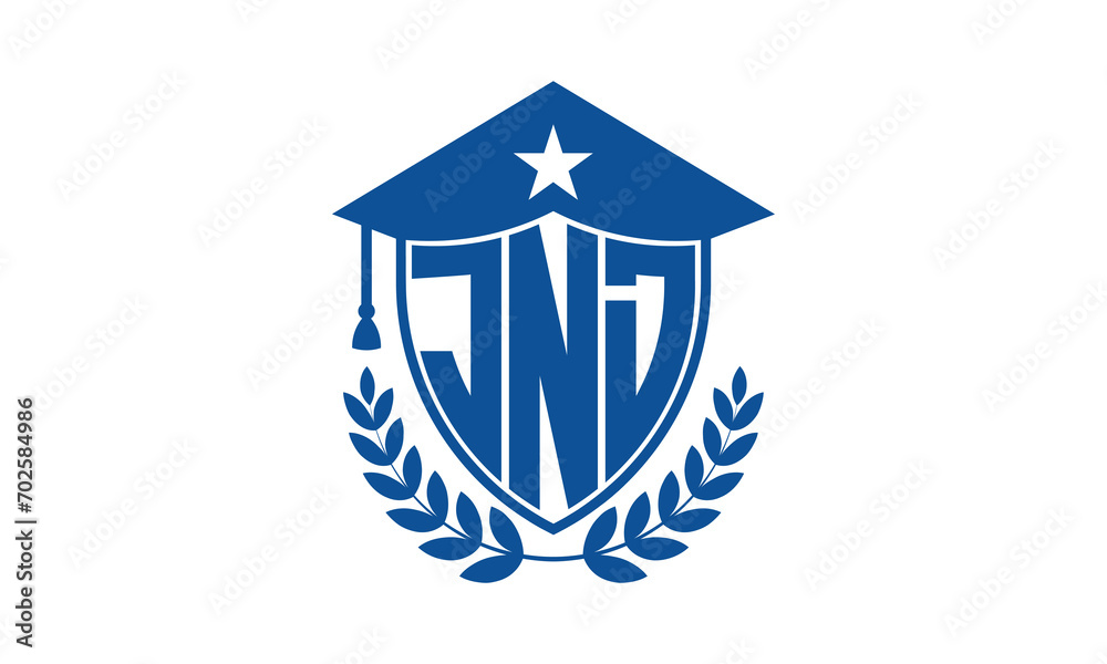 JND three letter iconic academic logo design vector template. monogram, abstract, school, college, university, graduation cap symbol logo, shield, model, institute, educational, coaching canter, tech JND three letter iconic academic logo design vector template. monogram, abstract, school, college, university, graduation cap symbol logo, shield, model, institute, educational, coaching canter, tech