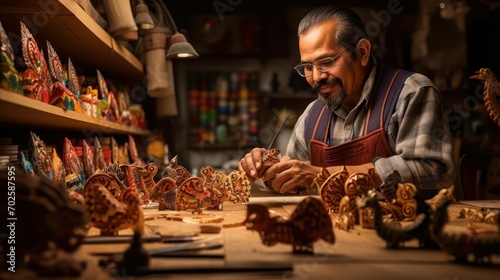Masterful Hispanic Artisan Revealing Craftsmanship and Innovation