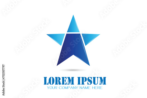 Free Download Logo blue star shape triangle design identity brand logotype artwork graphic illustration icon image clipart design ID card business background template - GFXLoad