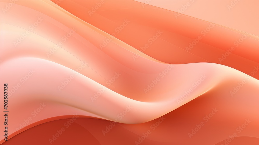 Fototapeta premium Soft texture of silk fabric, peach color, fabric background. The concept of a fashionable background for Christmas and New Year, Valentine's Day holiday.