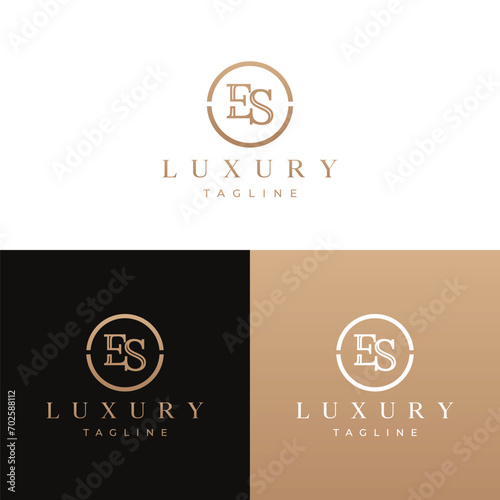 Minimal elegant monogram art logo. Outstanding professional trendy awesome artistic 3D ES SE initial based Alphabet icon logo. 