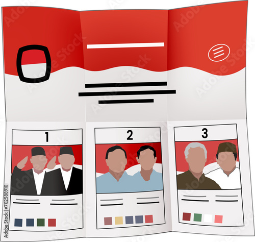 illustration of ballot paper for the 2024 Indonesian presidential election