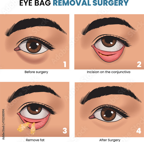 illustration of eye bag removal surgery photo