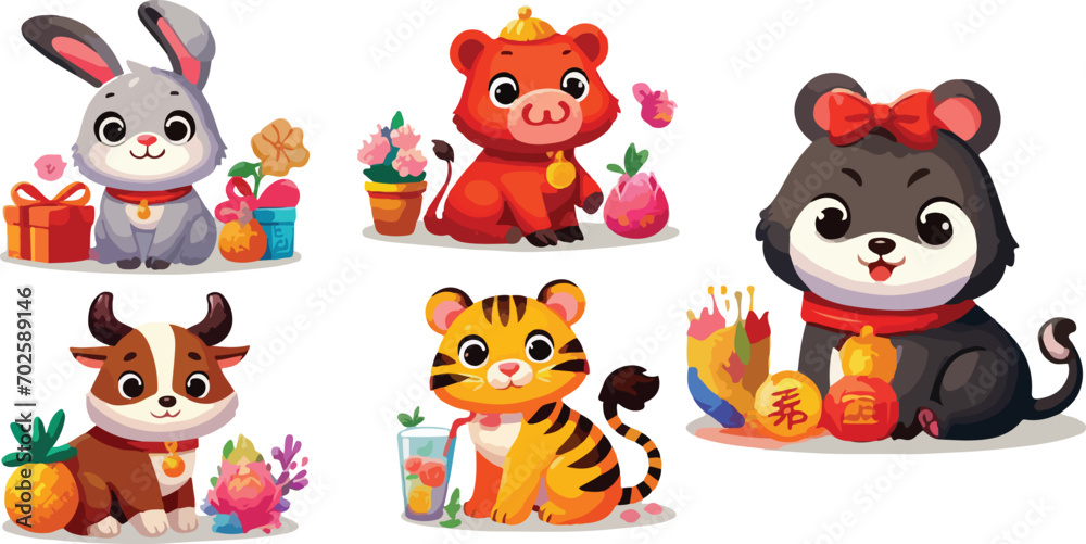 Naklejka premium set of animals