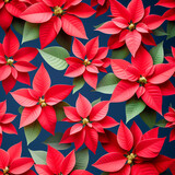 Red poinsettia flowers in basket