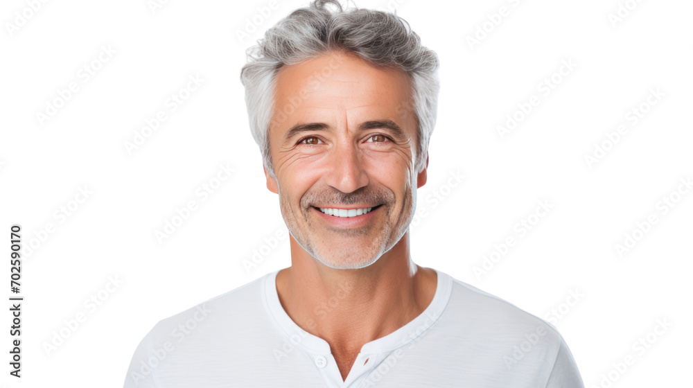 Portrait of smiling mature man standing isolated on white background Portrait of smiling mature man standing isolated on white background