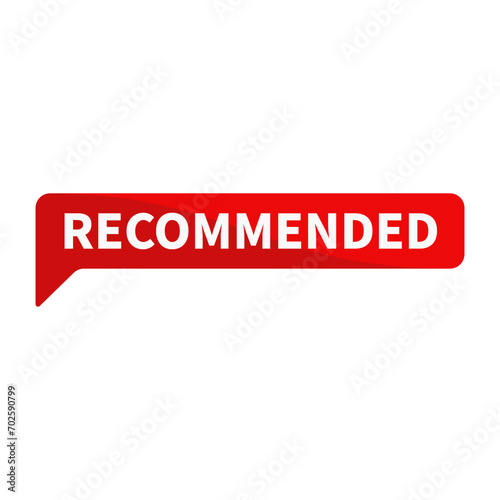 Recommended In Red Recommended Shape For Promotion Business Marketing Social Media Information 