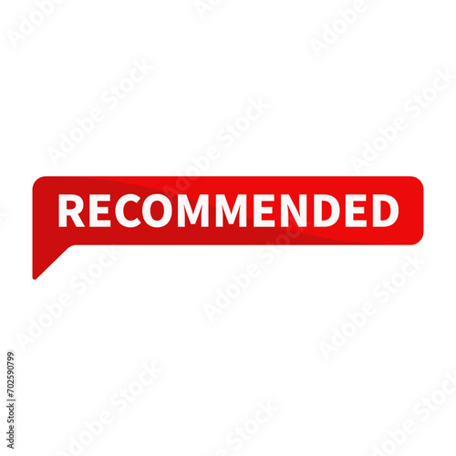 Recommended In Red Recommended Shape For Promotion Business Marketing Social Media Information
