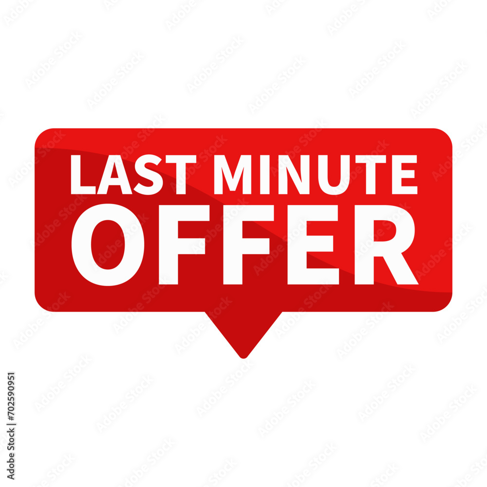 Last Minute Offer In Red Rectangle Shape For Sale Promotion Announcement Business Marketing Social Media Information
