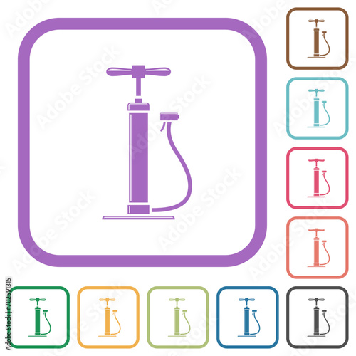 Air pump with gloss simple icons photo