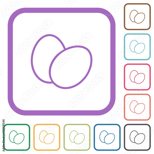 Two eggs outline simple icons