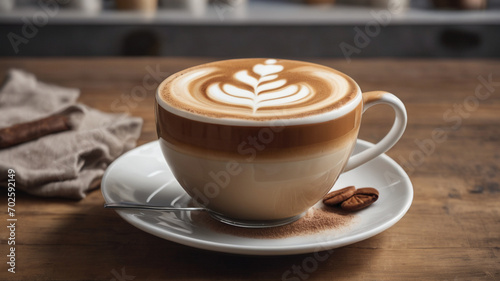 Cup of cappuccino with chocolate with wood background,Coffee Latte Art On Wooden Table In Coffee Shop,Latte with intricate foamy design,A cup of coffee with a sign that says coffee on it,Hot Milk Coff