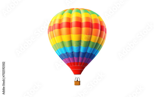 A Voyage to Nirvana as a Hot Air Balloon Floats in the Open Sky on a White or Clear Surface PNG Transparent Background