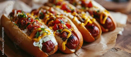 Game day cuisine: super bowl hot dogs. photo