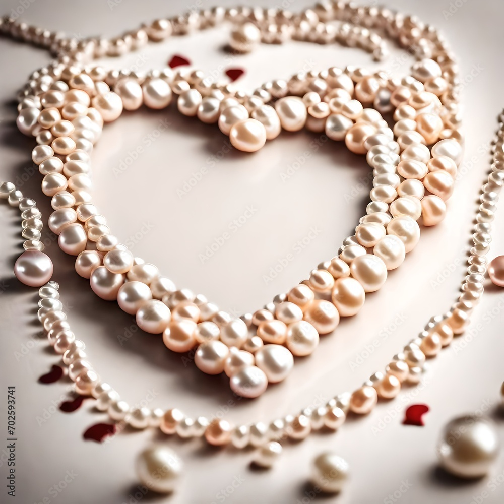 Obraz premium pearl necklace on a white background