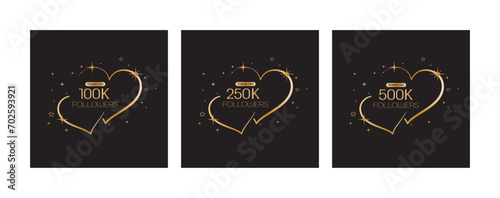 Thank you followers card on white background