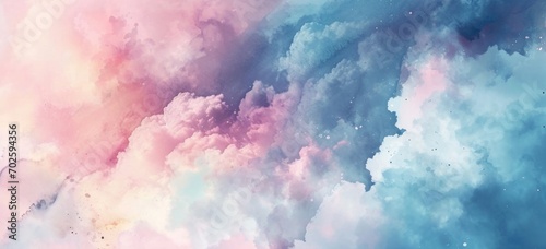 Pastel cloud background with dreamy cotton candy texture. Serene sky and color gradients.